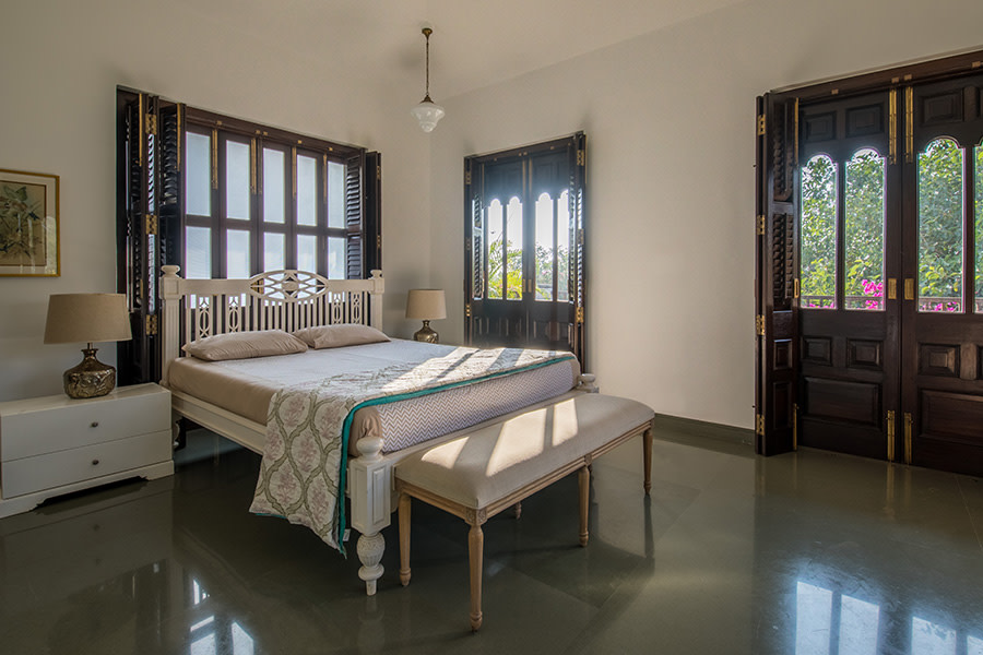 Uniquely furnished bedroom in cozy villa