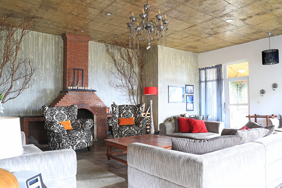 Stylishly furnished living room in villa